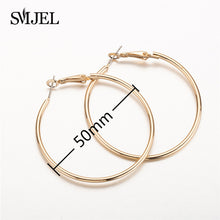 Load image into Gallery viewer, SMJEL Fashion Bohemian Vintage Earrings Jewelry Cute Black Geometric Round Stainless Steel Stud Earring Best Gift for Women Girl