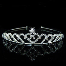 Load image into Gallery viewer, AINAMEISI Princess Crystal Tiaras and Crowns Headband Kid Girls Love Bridal Prom Crown Wedding Party Accessiories Hair Jewelry