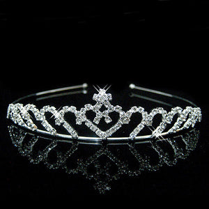 AINAMEISI Princess Crystal Tiaras and Crowns Headband Kid Girls Love Bridal Prom Crown Wedding Party Accessiories Hair Jewelry