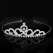 Load image into Gallery viewer, AINAMEISI Princess Crystal Tiaras and Crowns Headband Kid Girls Love Bridal Prom Crown Wedding Party Accessiories Hair Jewelry