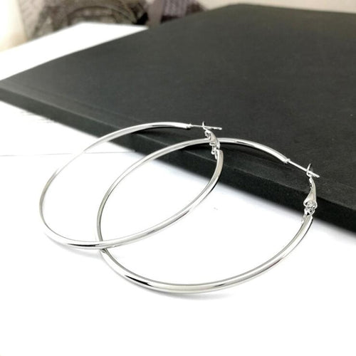 Hot Sale Hoop Earrings 40mm 60mm 70mm Big Smooth Circle Earrings Basketball Brincos Loop Earrings for Women Jewelry Oorbellen