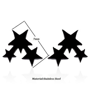 SMJEL Fashion Bohemian Vintage Earrings Jewelry Cute Black Geometric Round Stainless Steel Stud Earring Best Gift for Women Girl
